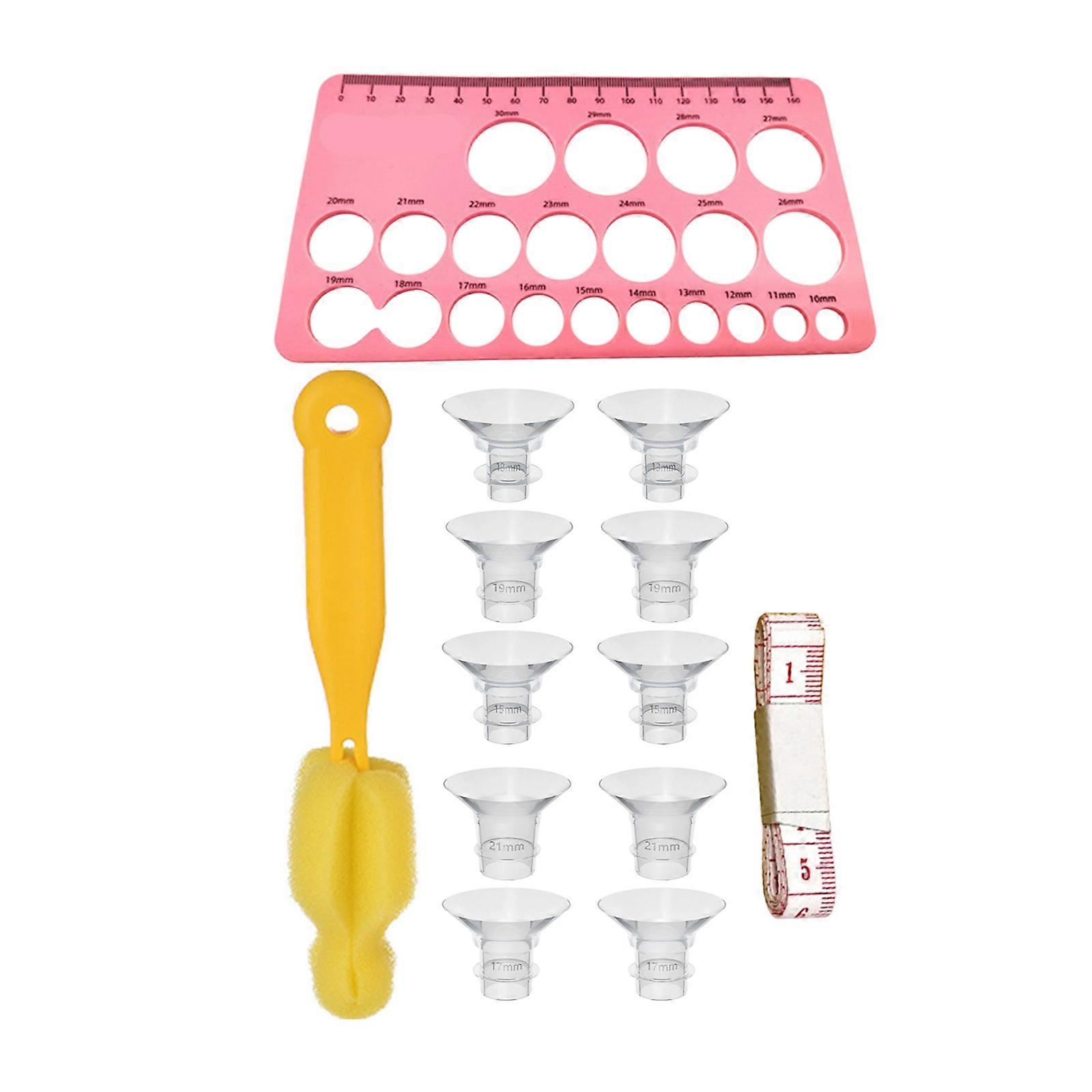 Soft Silicone Flange Inserts 13mm/15mm/17mm/19mm/21mm for Small Nipples 5 Sizes Measurement Card Included Multicolor