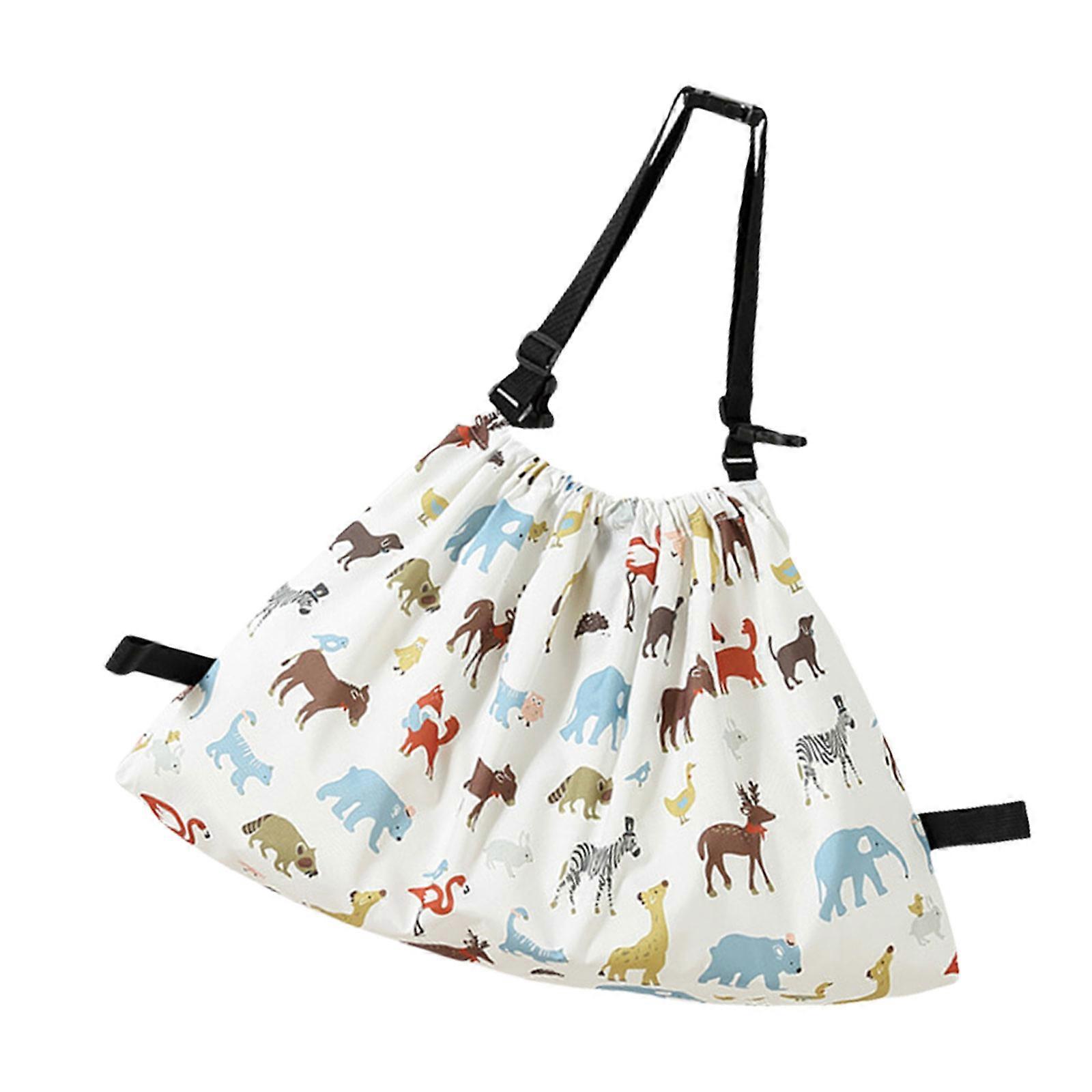 Hand Strollers Gear Organizes Strollers Attachment Lovely Pattern Designs Strollers Hangings Bag with Long Strap for Pram  White