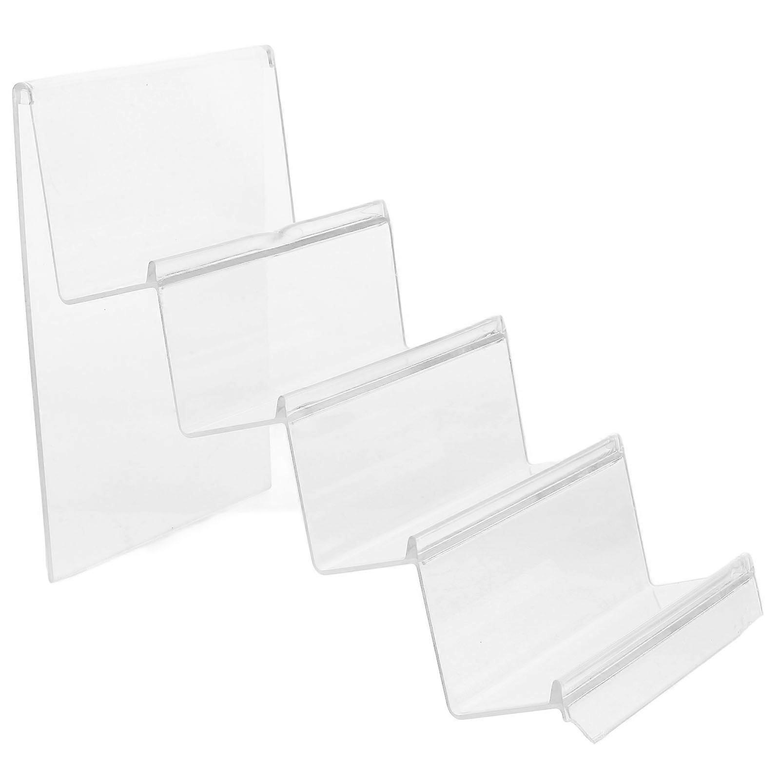 Acrylic Multi-Layers Wallet Display Stand for Storage 4-Tier Display Shelf