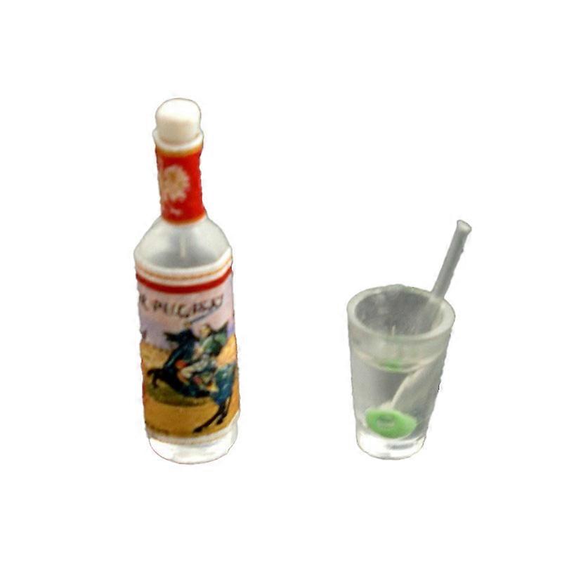 Dolls House Bottle Of Vodka And Cocktail 1:12 Scale Miniature Pub Bar Accessory