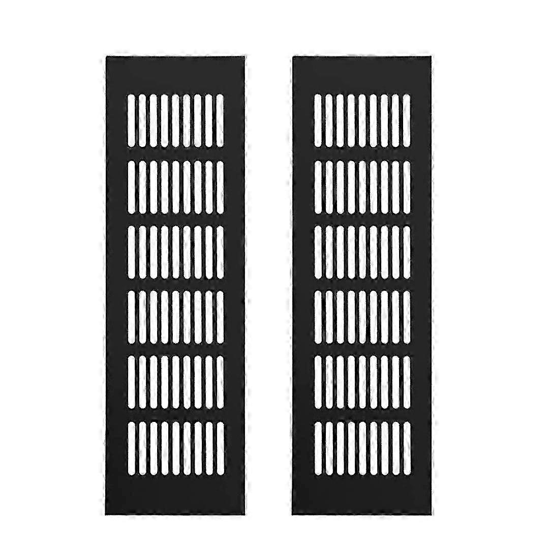 Black 250x80mm Aluminum Ventilation Grills 2-Pack for Ceiling