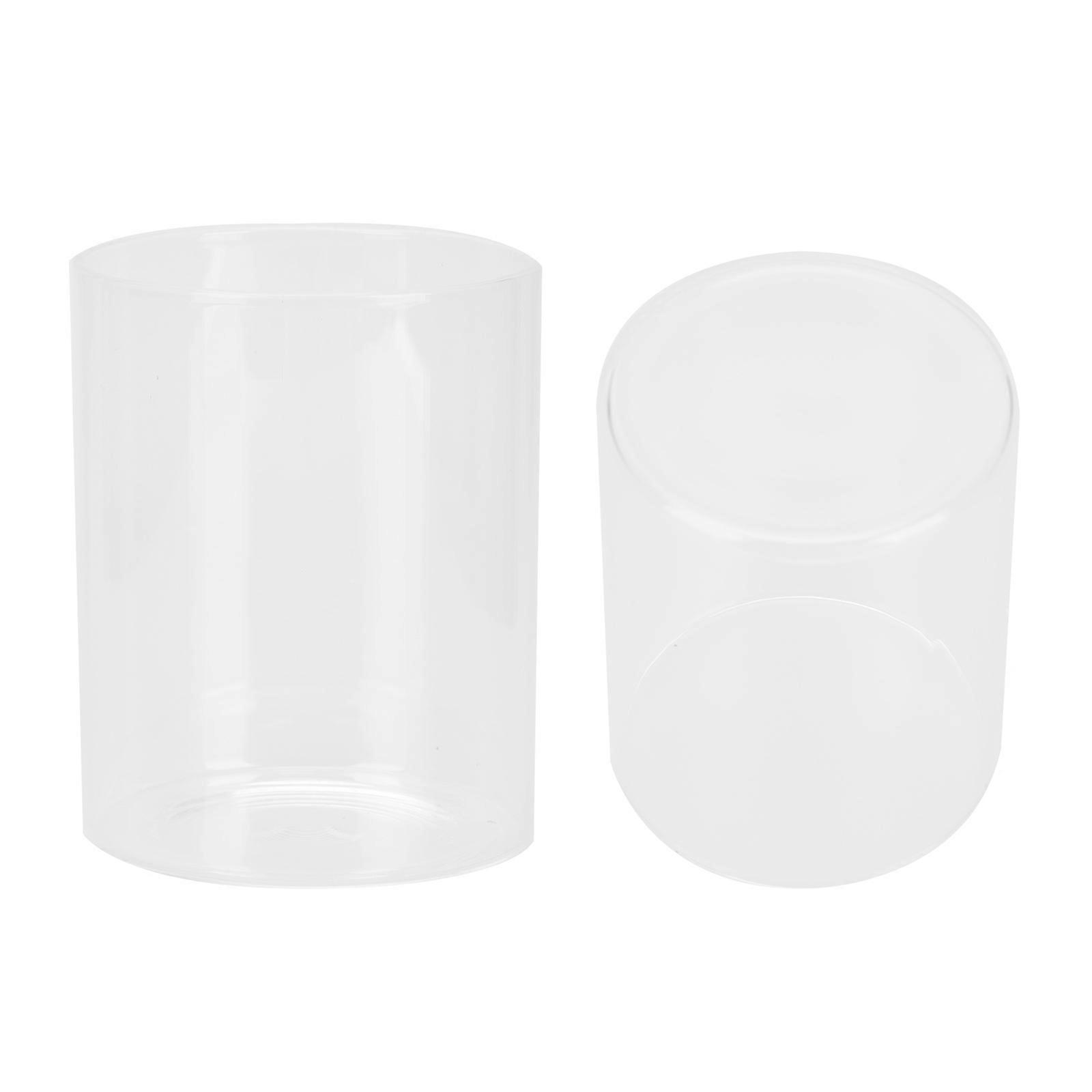 Glass Candle Cups Transparent Simple Style for Candle Use 2Pcs