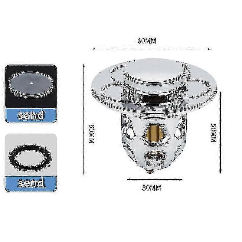 Sink drain plug for wash basin with bounce up core