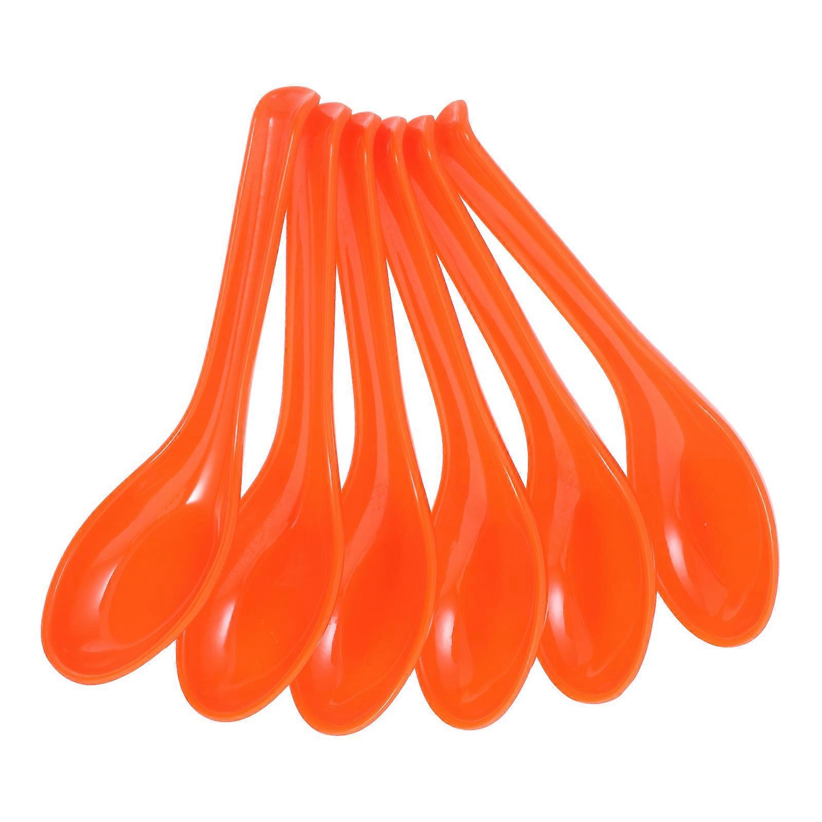 Soup Ladle Spoon for Kitchen Use 6Pcs Orange Plastic Set