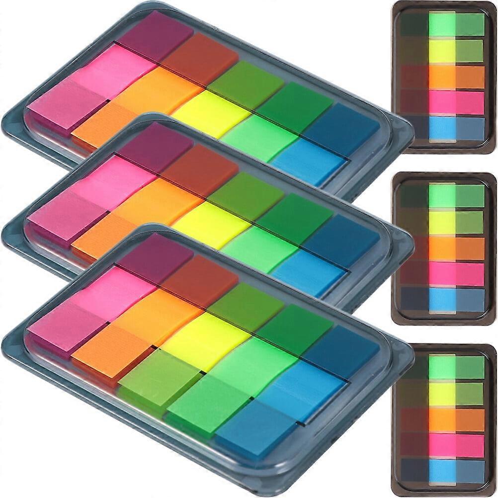 6 Boxes Fluorescent Sticky Notes Stickers Sentence Markers Colors Tabs Transparent Tape Transparent Strips