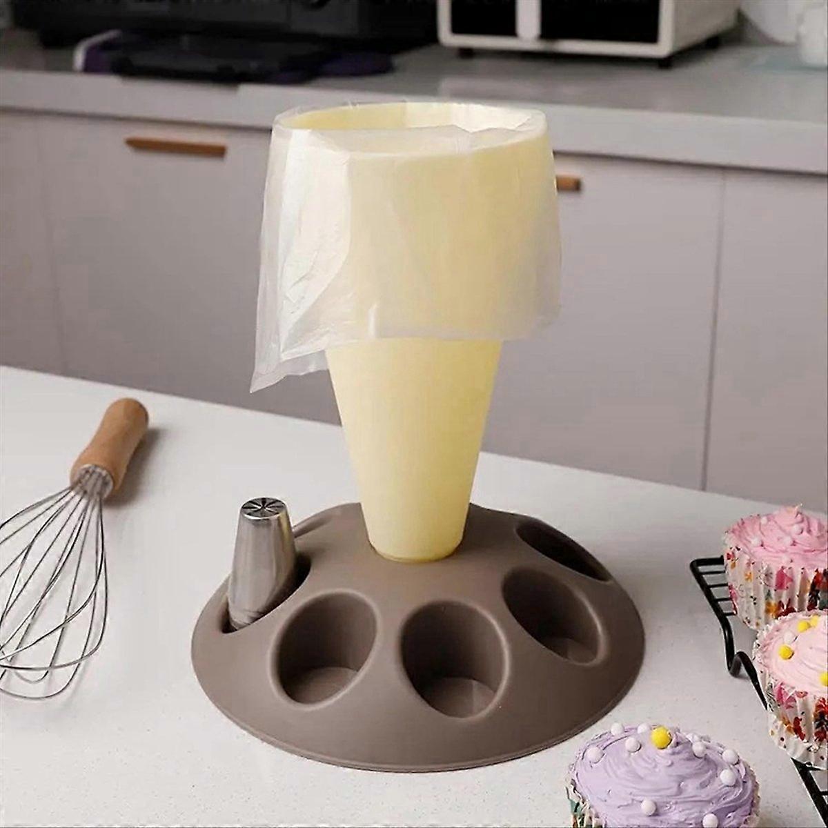 C-Piping Bag Stand, with 8 Slots Nozzles, for Cake Decorating Kit
