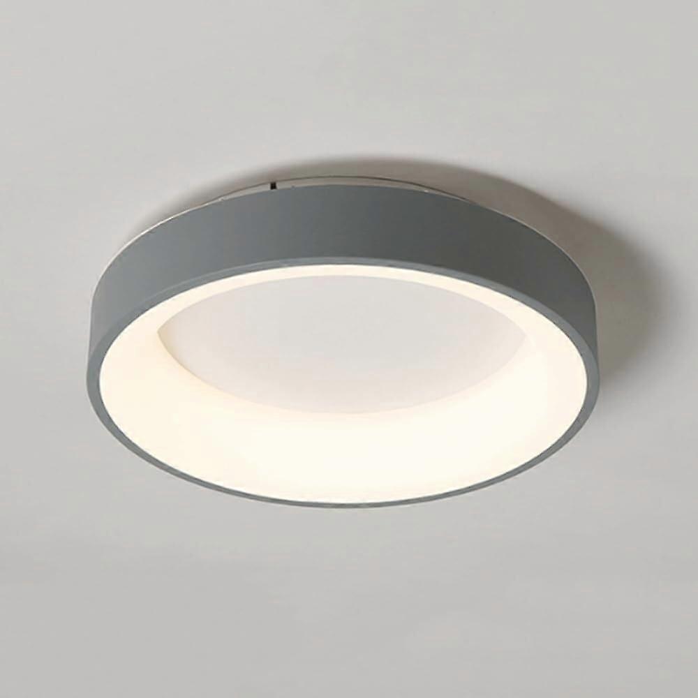 Dimmable Round LED Ceiling Light, Ultrathin Minimalist Design for Bedroom Dining Room, Gray 45cm
