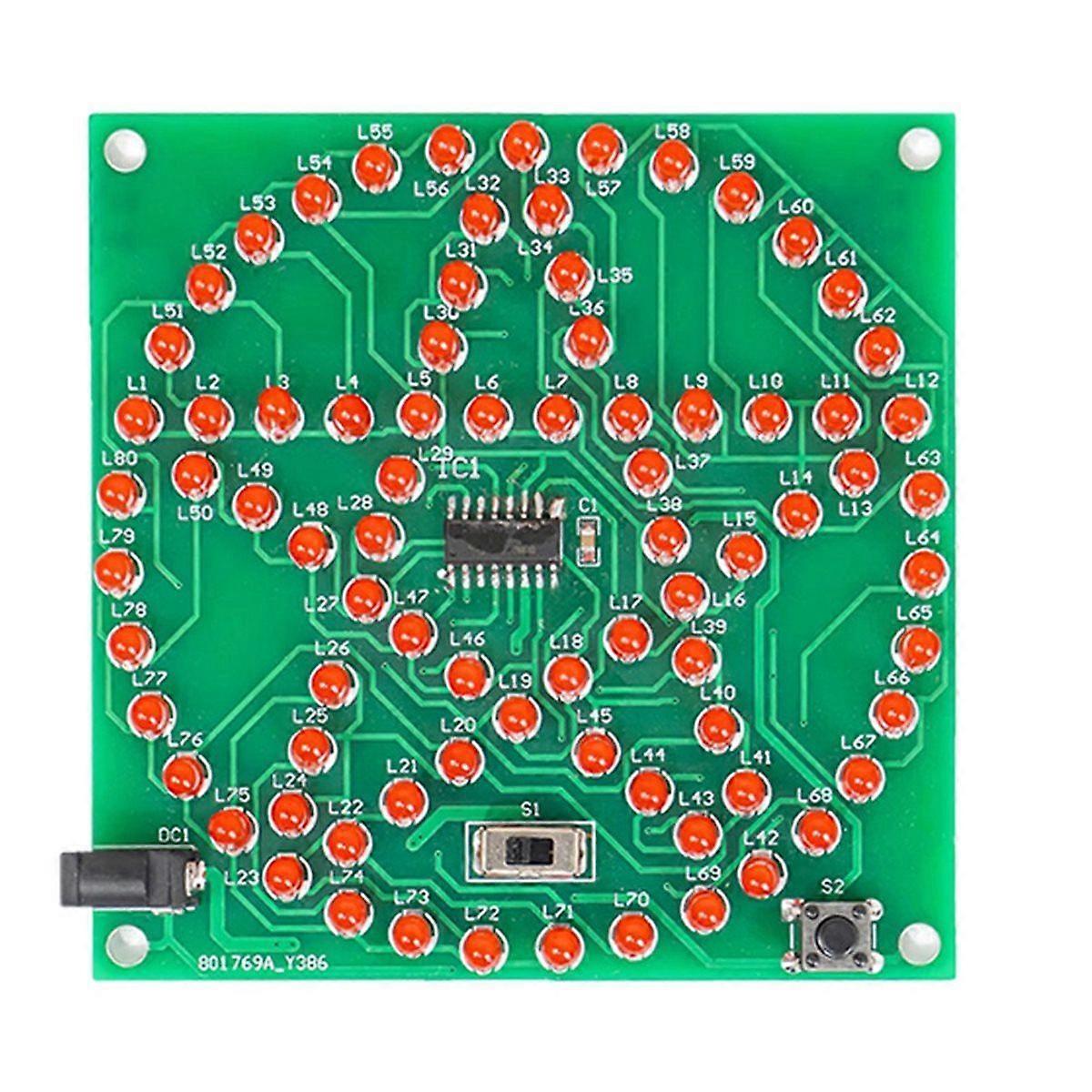DIY Electronic Kit 80 LED Circular Pentagonal Star Flowing Water Lamp Kit Microcontroller Electroni