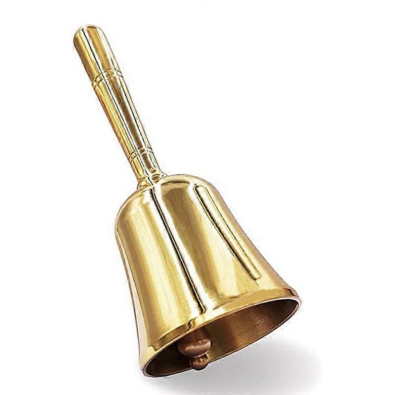 Super Loud Hand Barking Bell, Solid Brass Dinner Bell Gold