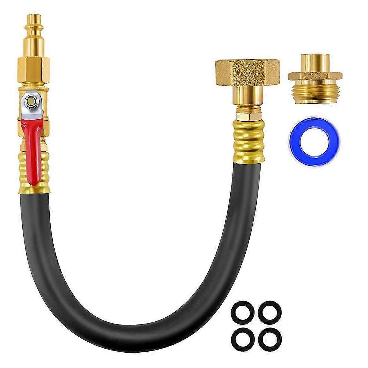 RV water blowout kit with quick connect and hose adaptor