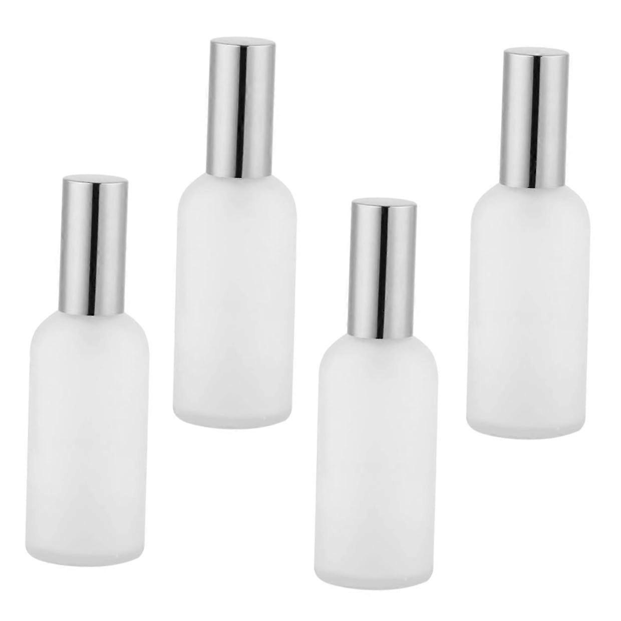 4pcs Travel Perfume Atomizer Set, Refillable Frosted Glass Fine Mist Spray Bottles for Essential Oils