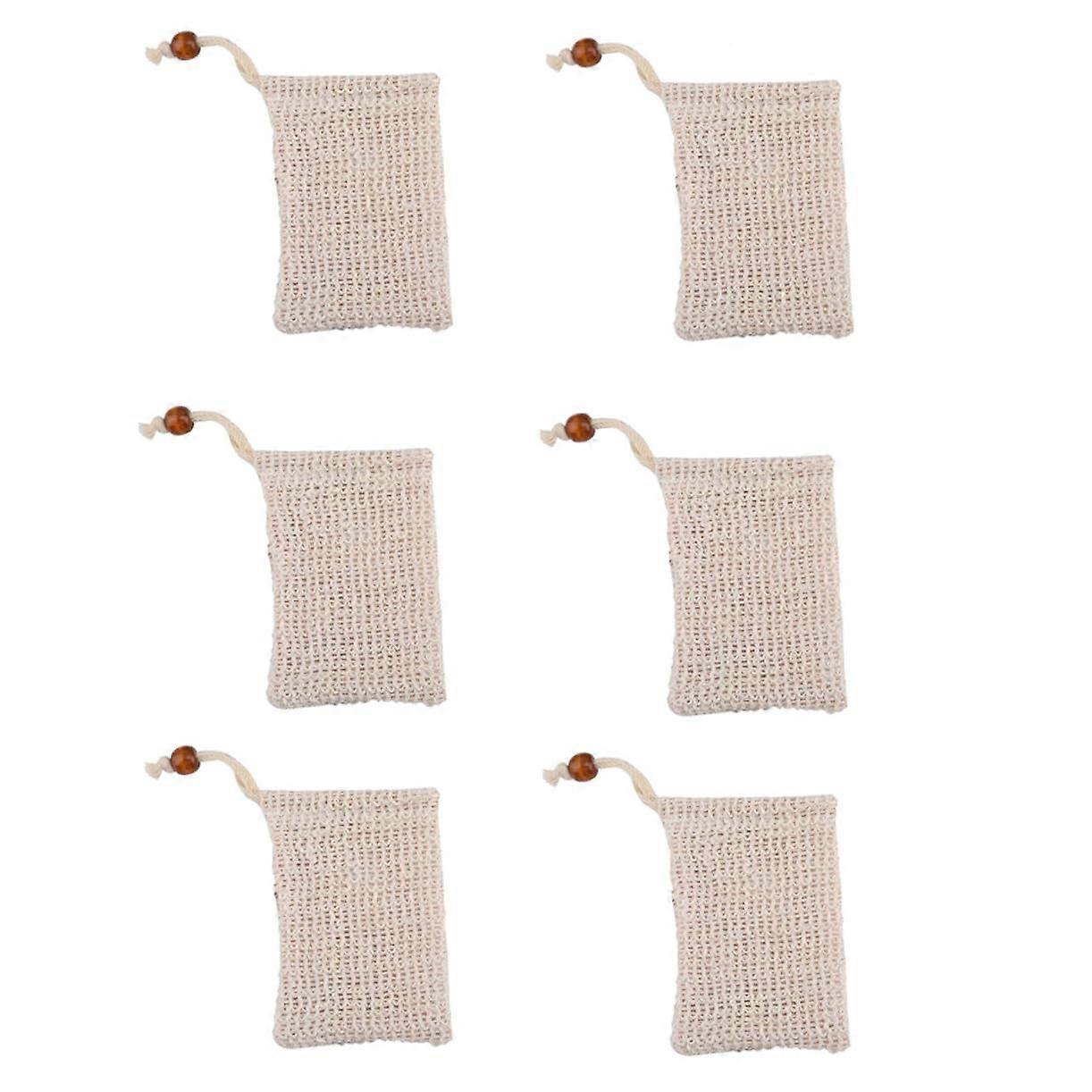 6pcs Soap Saver Bag Foaming Mesh Pouch for Shower and Facial Cleansing with Rich Bubbles and Gentle Exfoliation