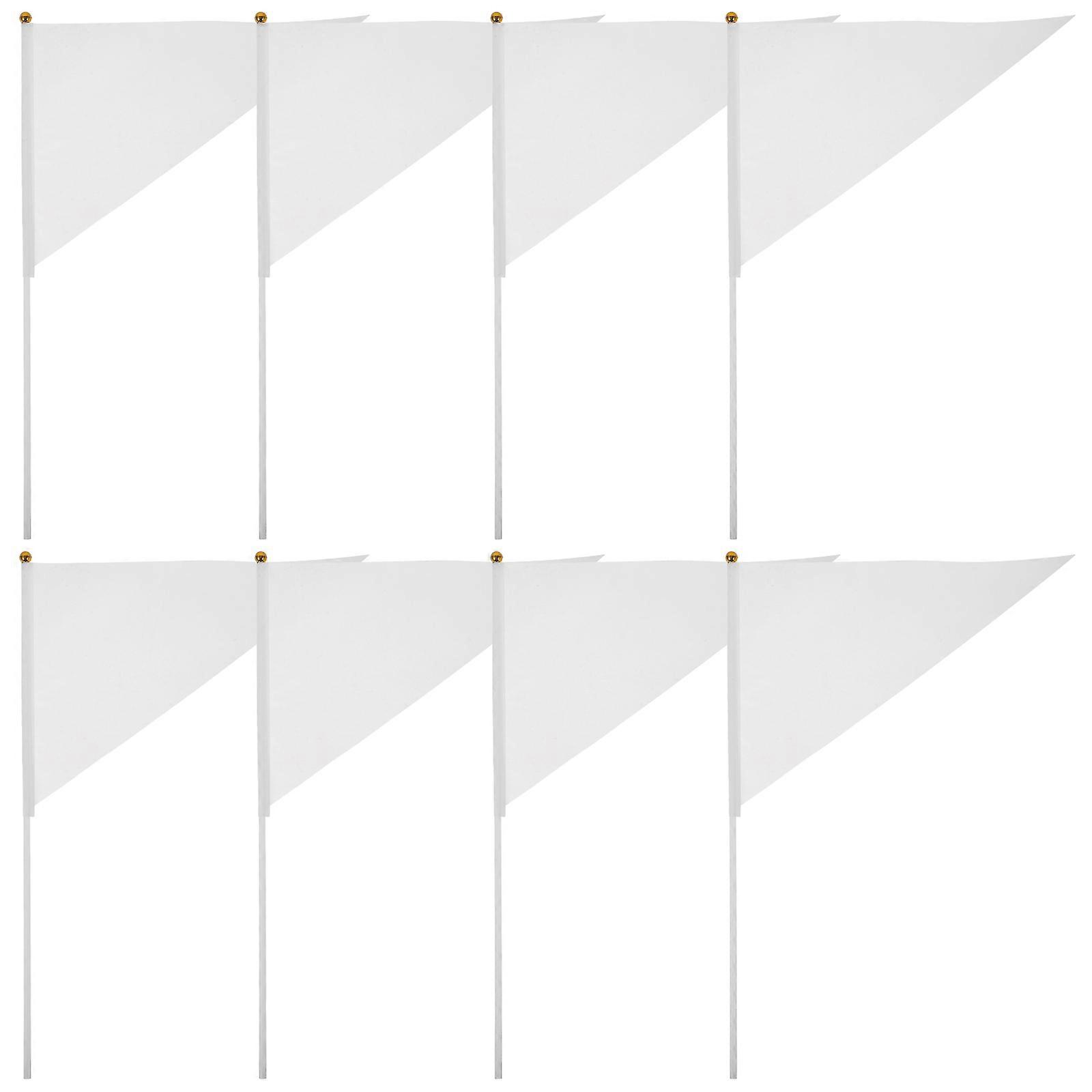 Small Handled Flags Hand Waving Small Flags for Celebration 30Pcs White