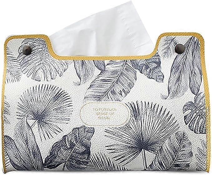 Rectangular leather tissue box waterproof office car restaurant literary palm leaf tissue box