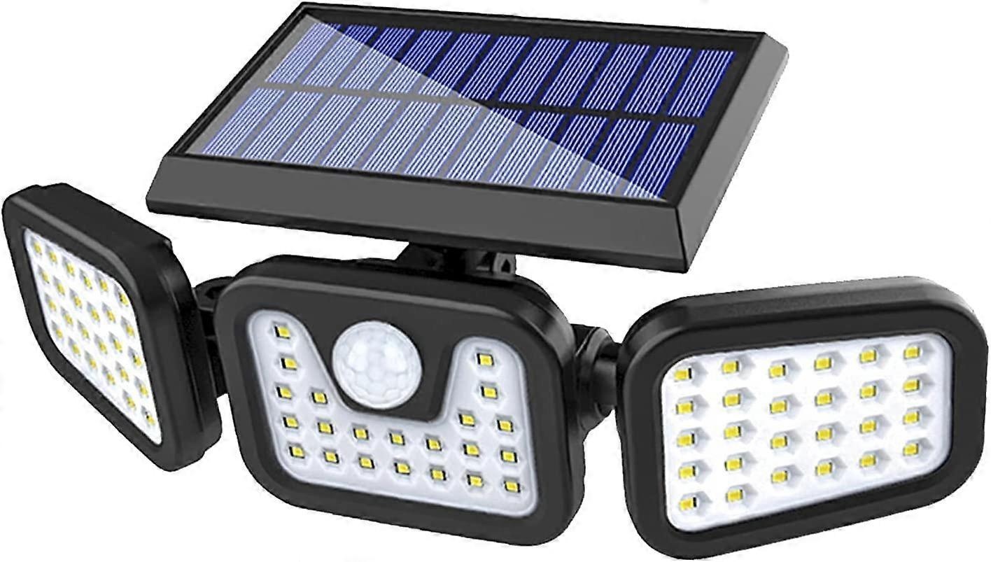 Solar LED Security Light with 3 Adjustable Heads, 270° Motion Sensor, IP65 Waterproof for Yard and Garage