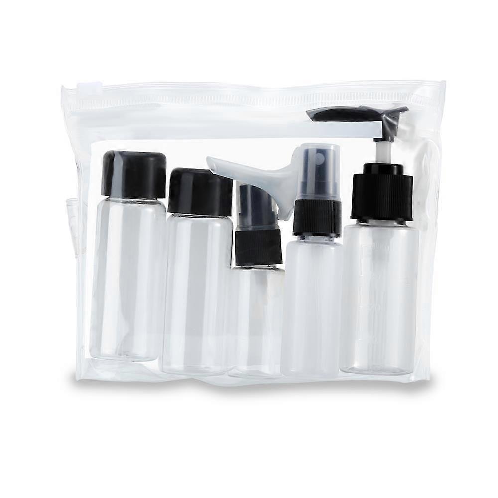 Bottle set in BLACK TRANSPARENT – 6 piece set with empty bottles and funnel for refilling