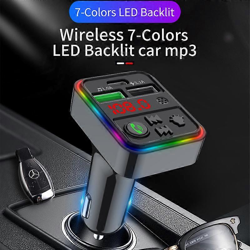 Car Player FM Transmitter Audio Receiver with Fast Charging Radio Modulator for MP3 12-24V Vehicle Bluetooth Players Portable