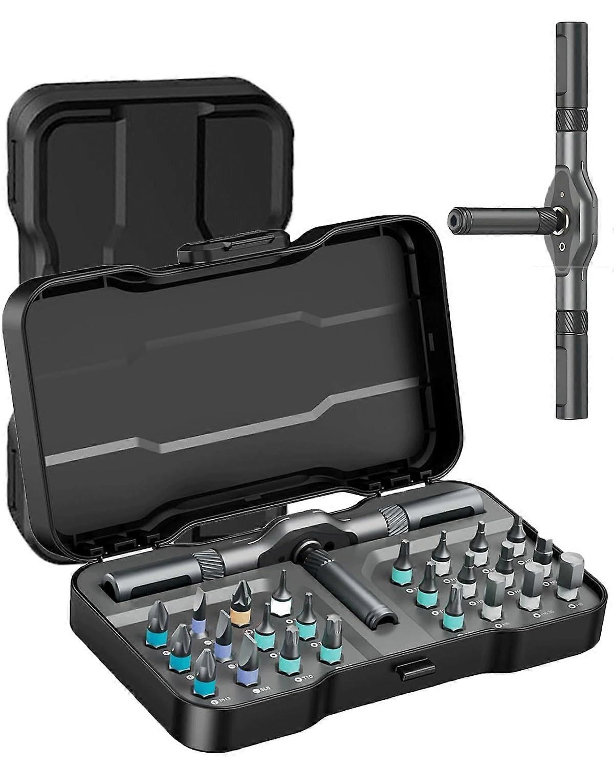 24 in 1 Magnetic Ratchet Screwdriver Set with Detachable Handle for DIY  Furniture Computer