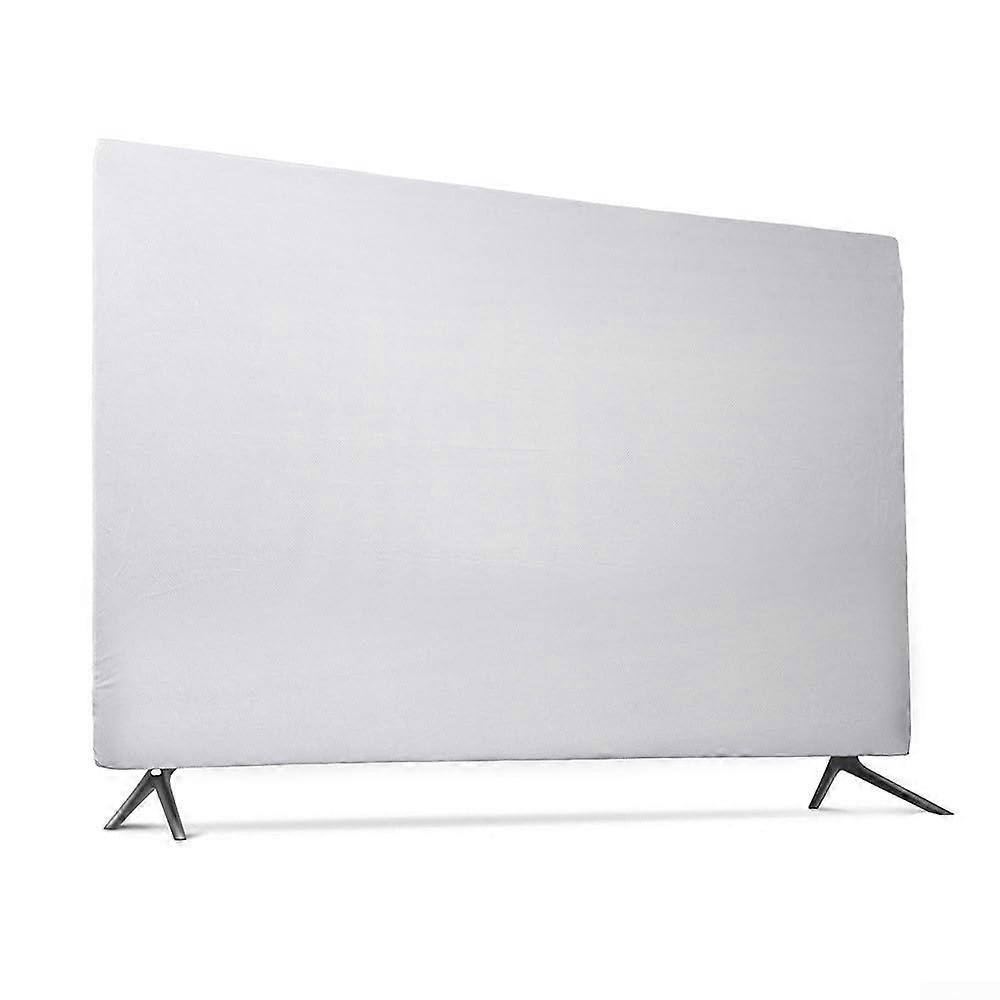 55 Inch Waterproof TV Dust Cover with Elastic Edge, Nylon Dustproof Monitor Protector Silver