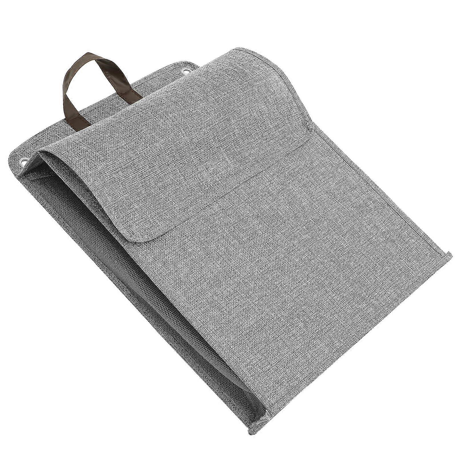 Laundry Hamper Wall Laundry Basket for Storage Use 2Pcs Foldable Grey Cotton Linen