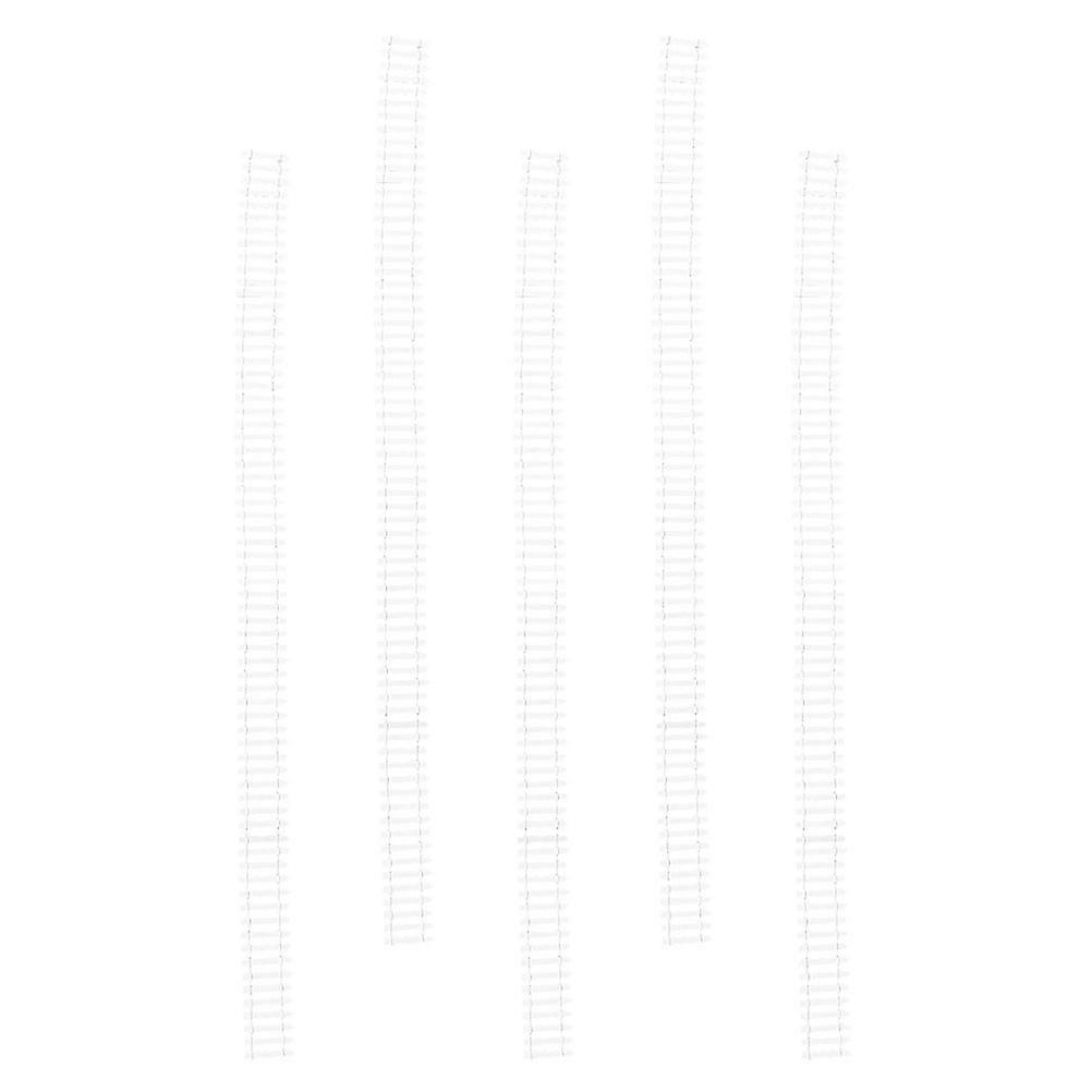 White Plastic Mini Picket Fence Garden Border Edging 5Pcs Set