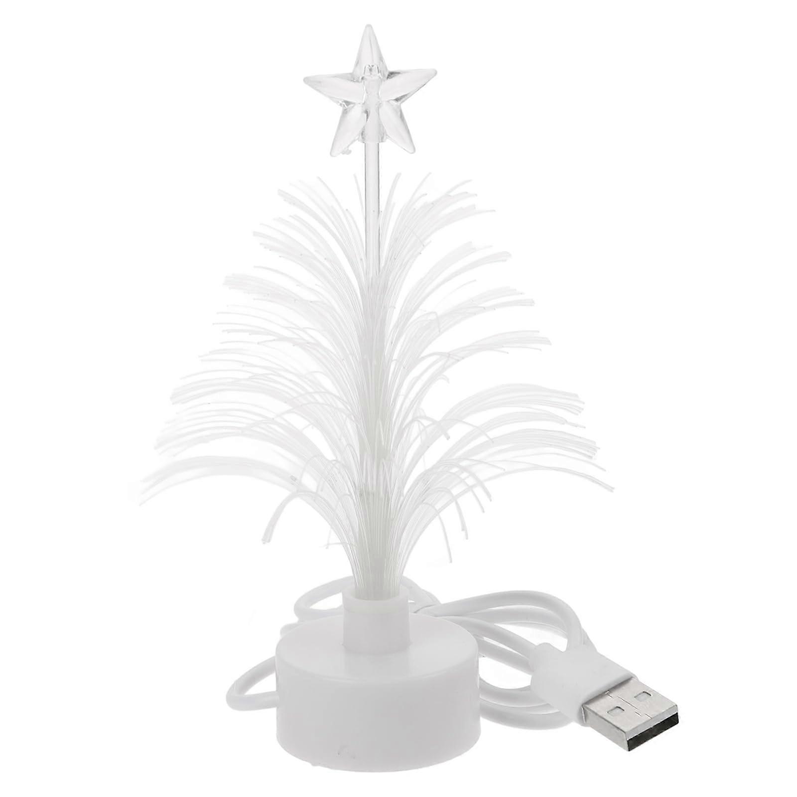 Fiber Optic Christmas Tree USB Powered LED Automatic Color Changing Tabletop Mini Decor