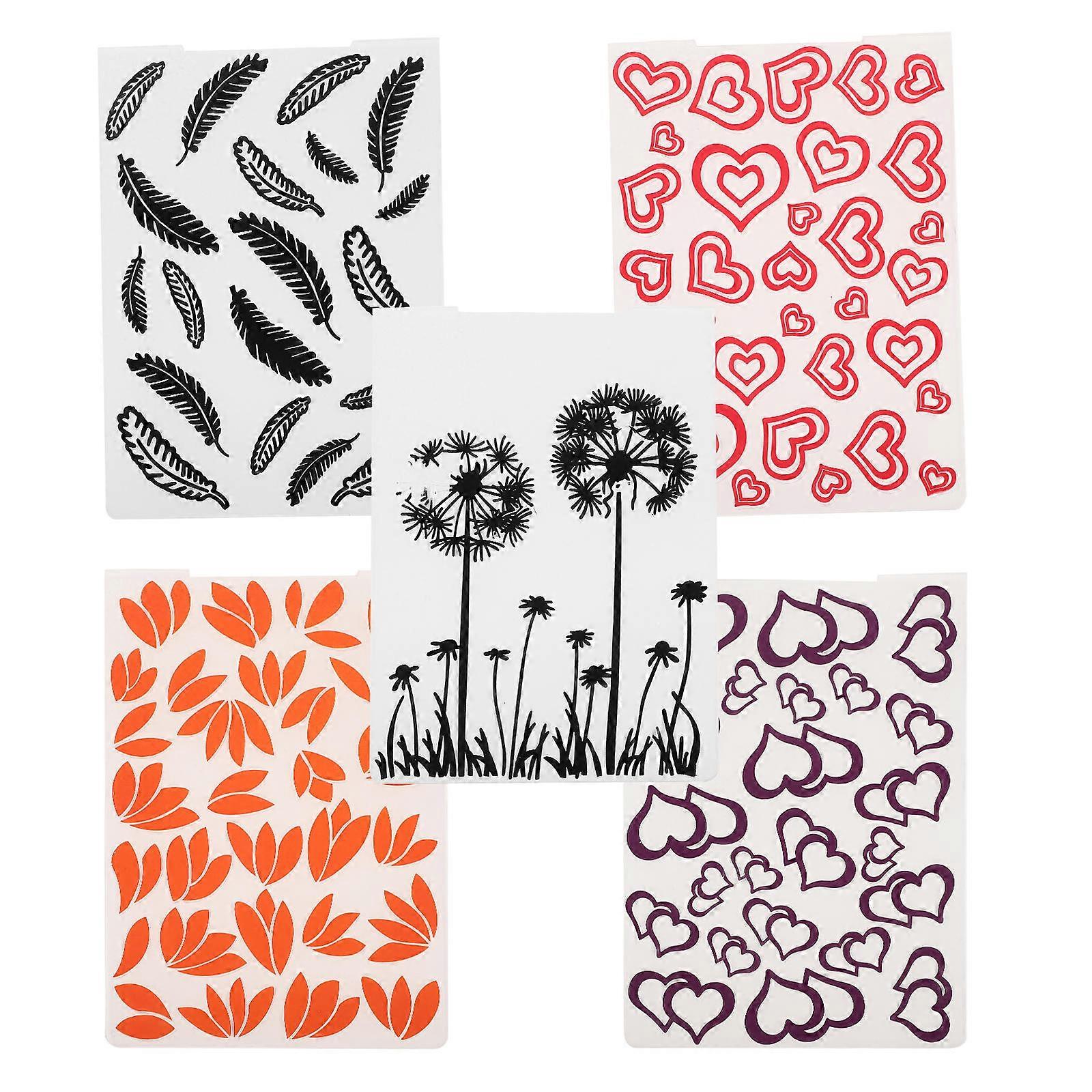 Plastic Template Mold 5Pcs Embossing Folder For Crafters Card Making Projects Suitable For Various Occasions