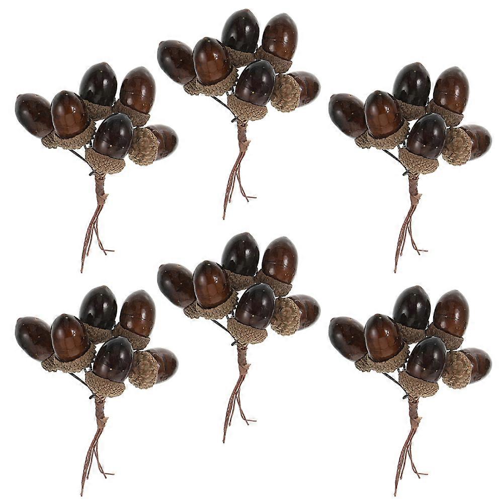 Fake Pinecones Bouquet for Decoration 6Pcs Simulation Pine Nut Ornament