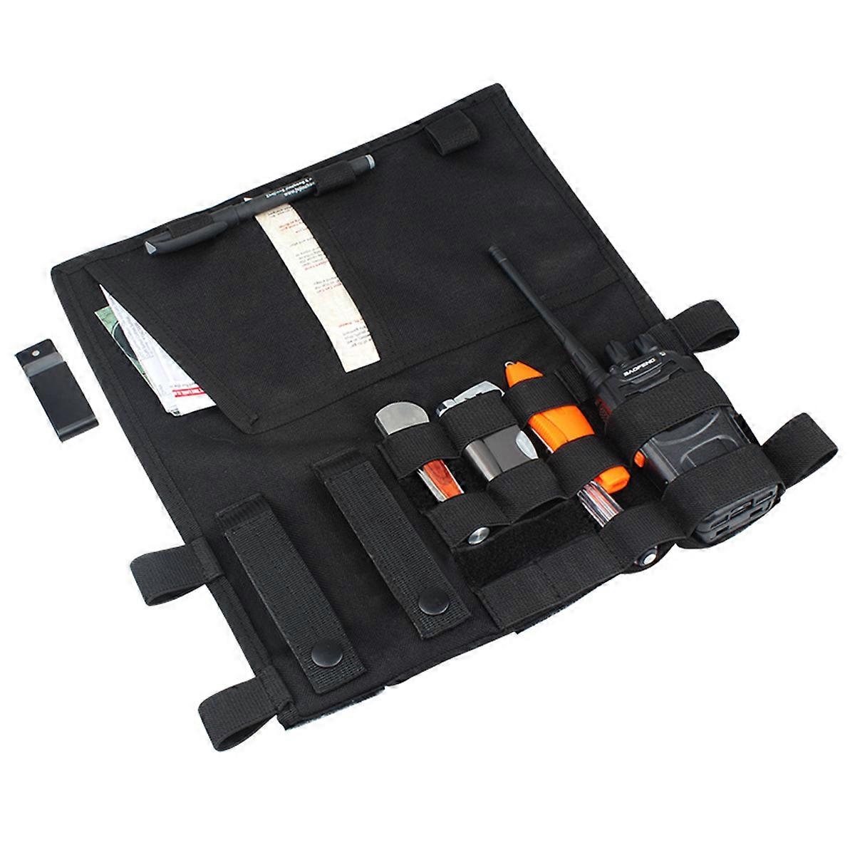 Black Nylon Car Sun Visor Organizer with Multi Pockets for Durable Storage Use Fits All Vehicles 1PC