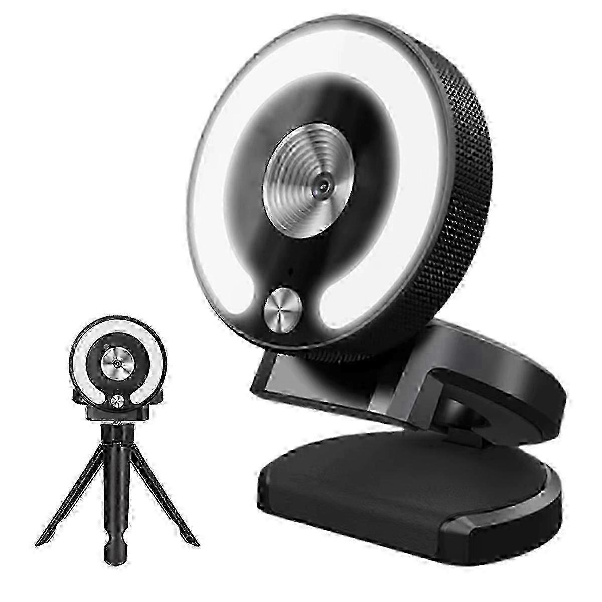 26-27 4K Webcam HD Mini Camera with Fill Light Laptop PC Computer Live Broadcast Camera Video Web Camera