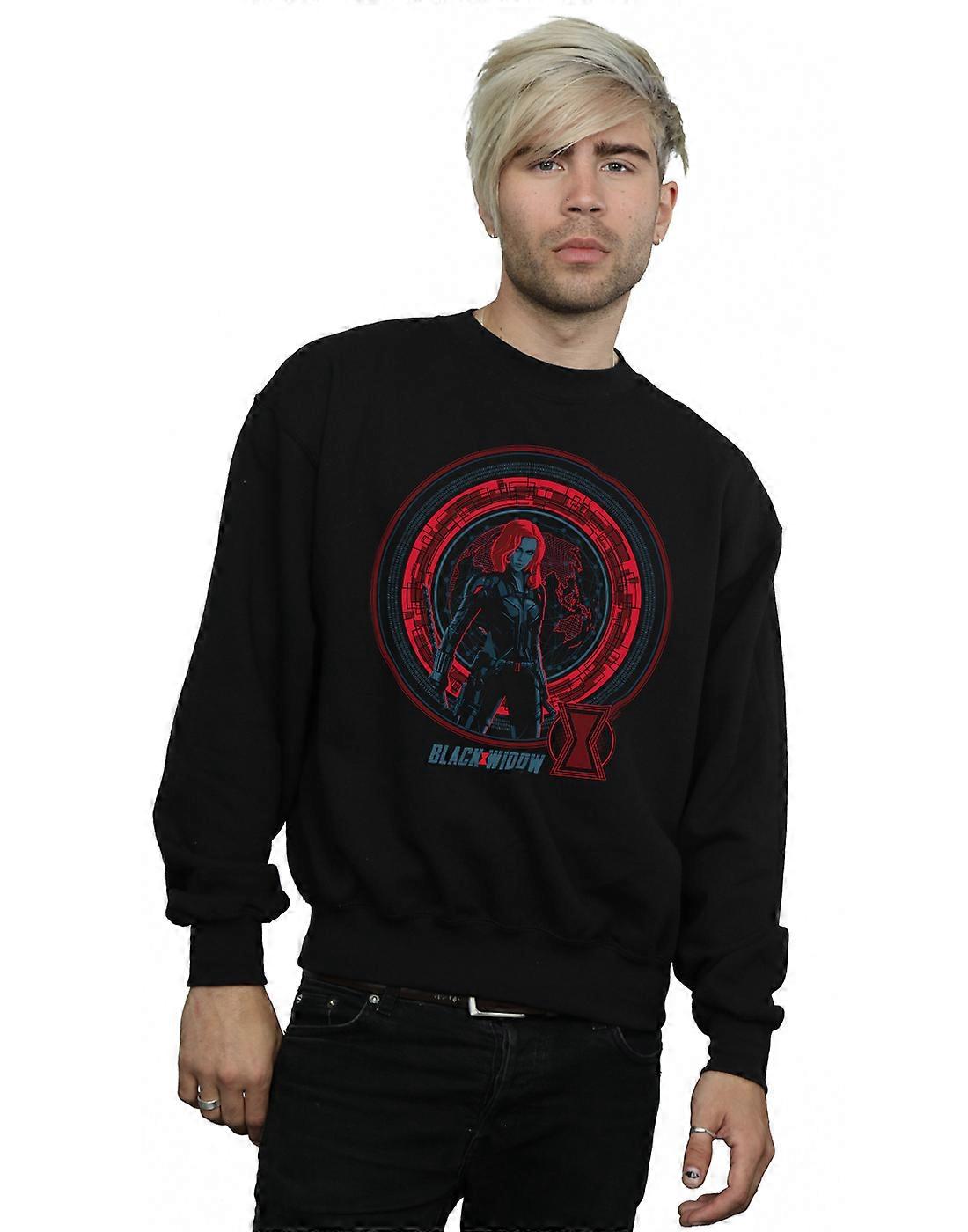 Marvel Men's Black Widow Movie Computer Globe Sweatshirt