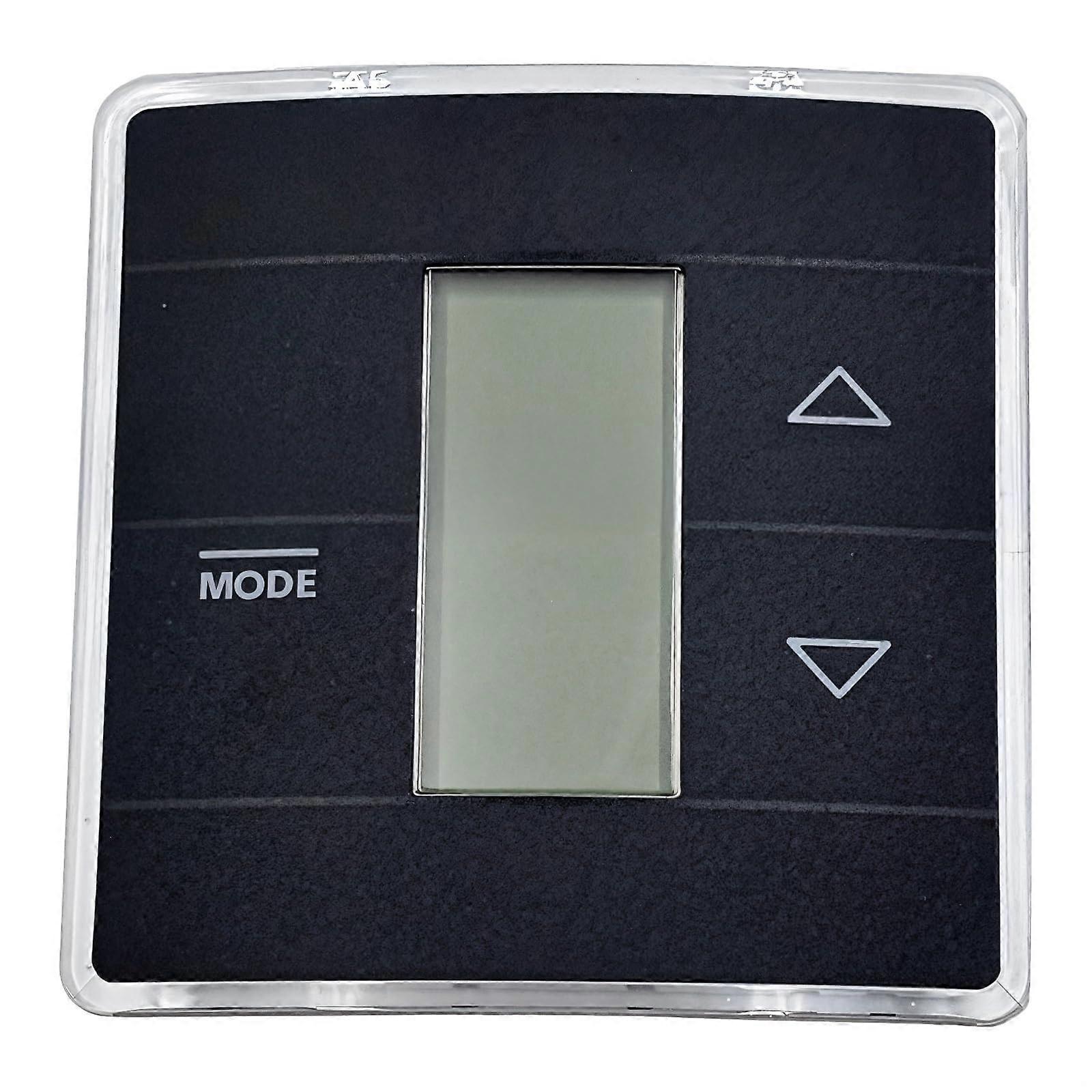RV Thermostat Heat Cool Wall Mount with LCD Display Black Panel Precise Temperature Control