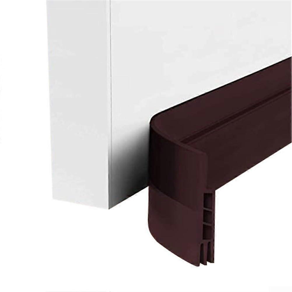 Door Draft Stopper Silicone Bottom Seal Strip Brown Windproof Noise Reduction SelfAdhesive 1M