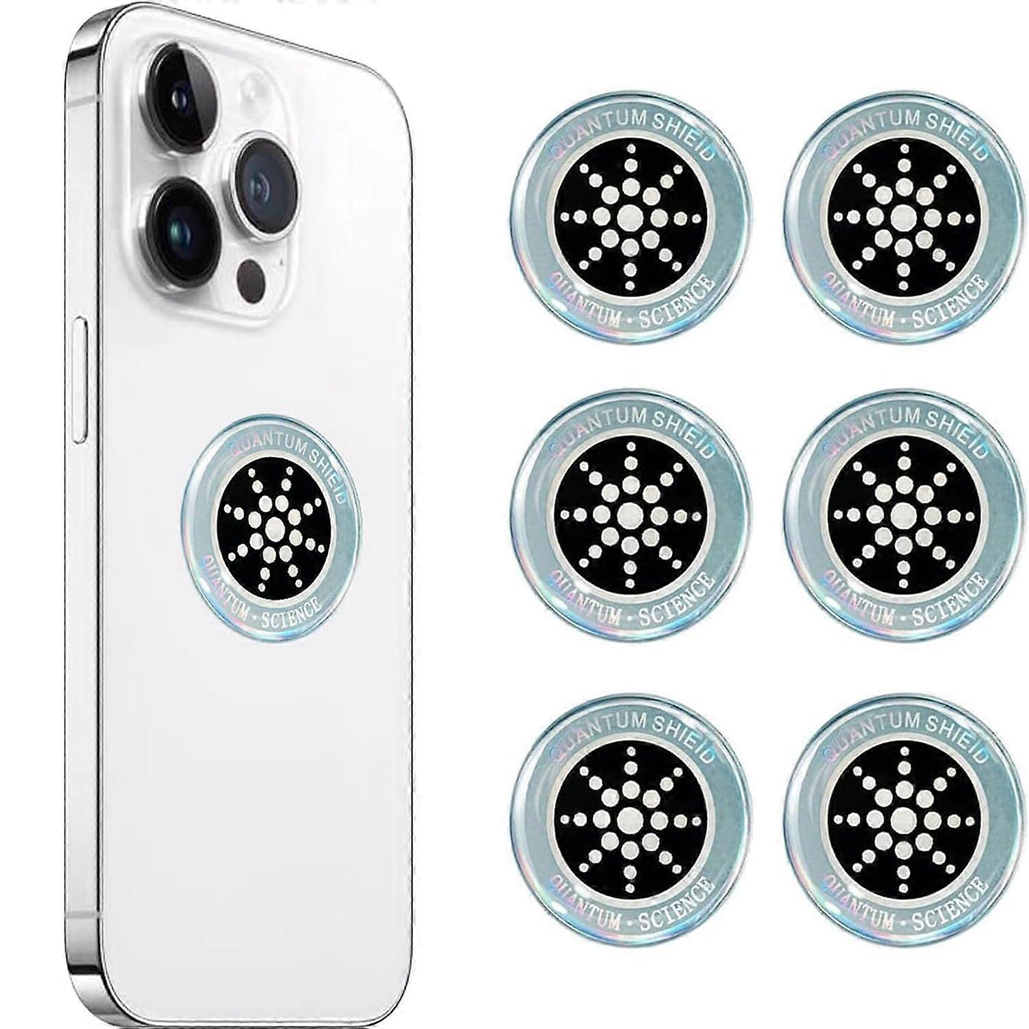 6Pcs EMF Protection Stickers Radiation Shield for Phones Laptops MultiDevice Reusable Silver