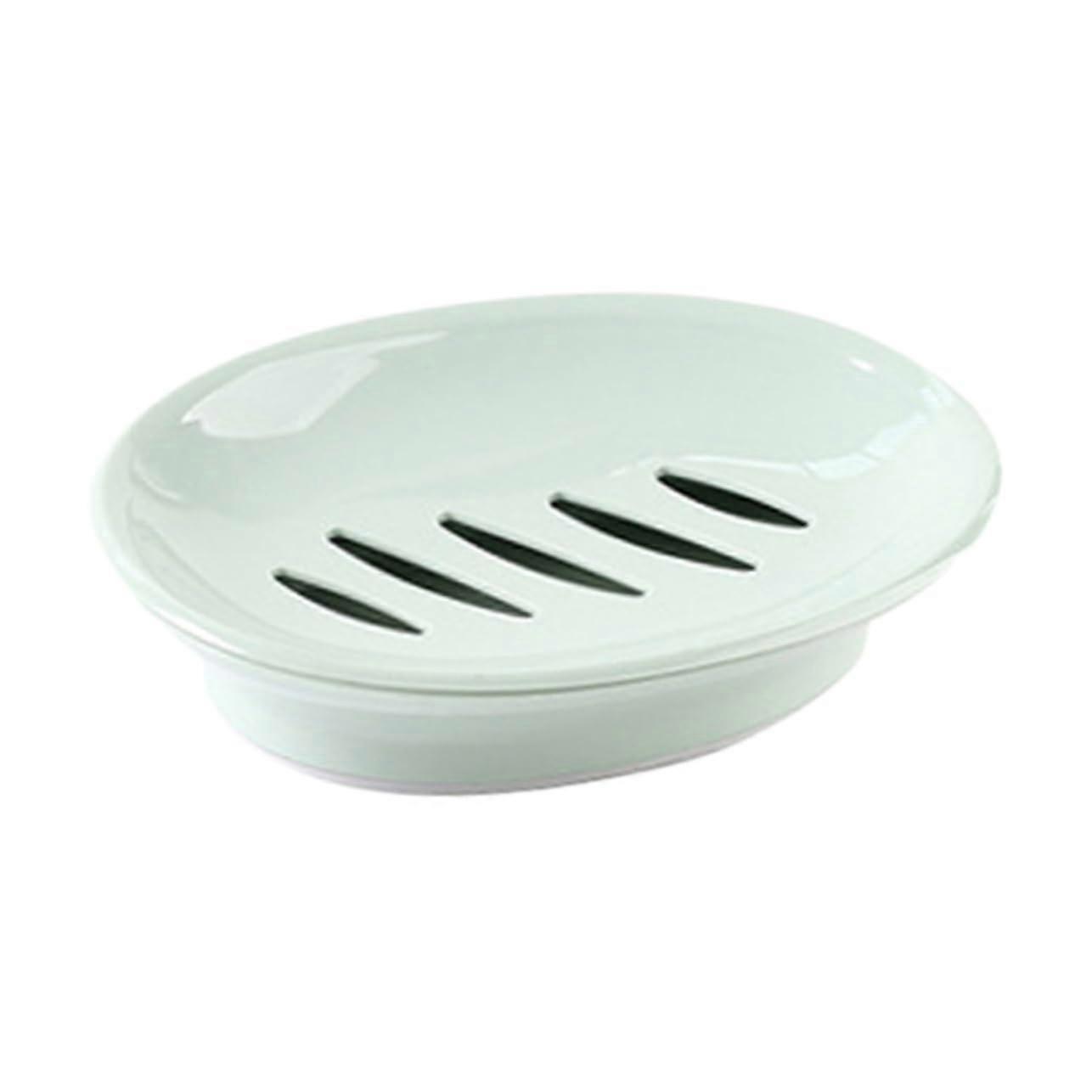 Soap Dish with Double Drainage Plastic Travel Soap Holder for Bathroom Space Saving Compact Design