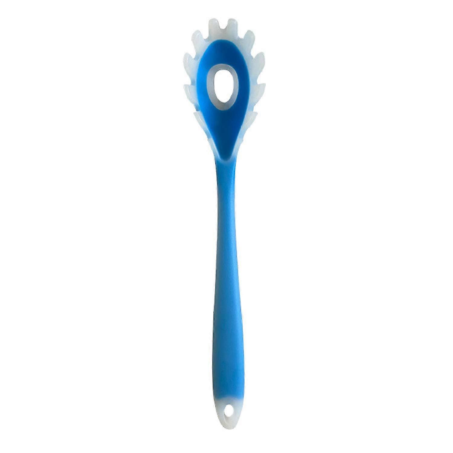 Silicone Pasta Server Blue with Ergonomic Handle and Heat Resistant Spaghetti Fork