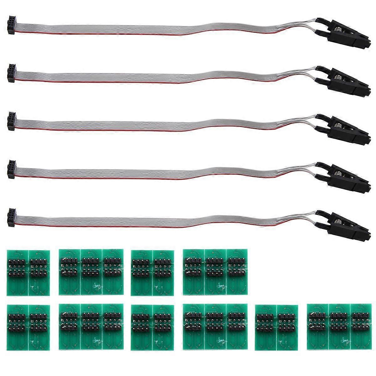 5pcs Programmer Testing Clip SOP8 SOP SOIC 8 SOIC8 DIP8 DIP 8 Pin IC Test Clamp USaB Programmer Modu