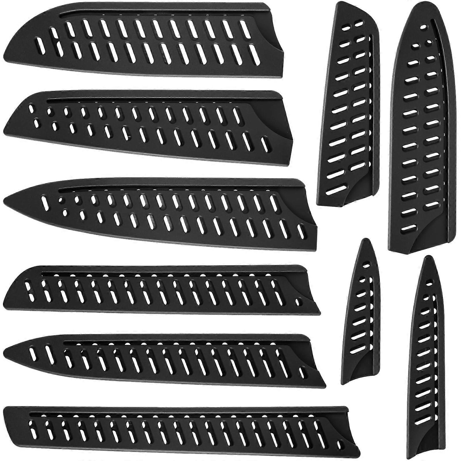 10Pack Universal Knife Sheath Set with Ventilated ChildSafe Blade Covers for Kitchen Knives
