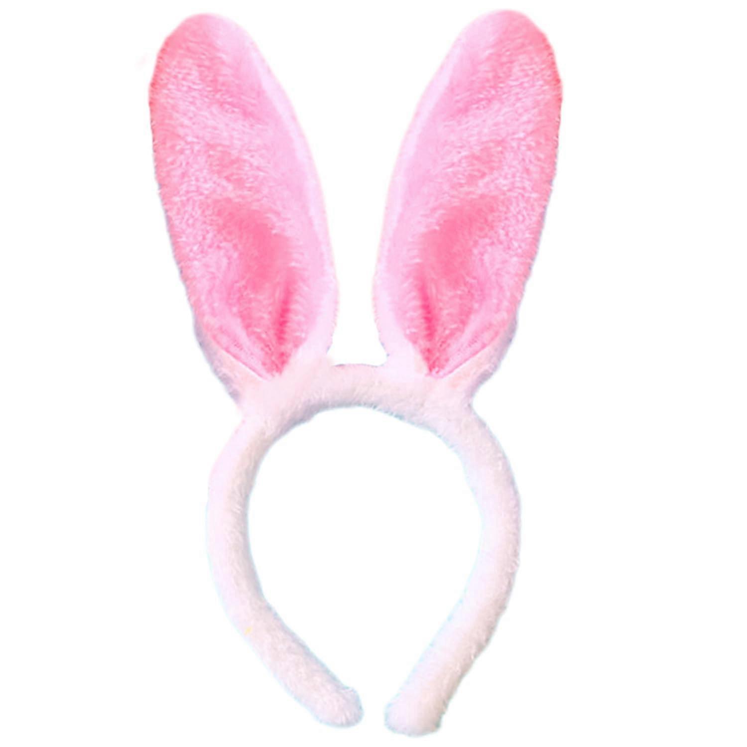 Pink Easter Bunny Ears Headband for Women Adjustable Comfortable Soft Festive Party Accessory
