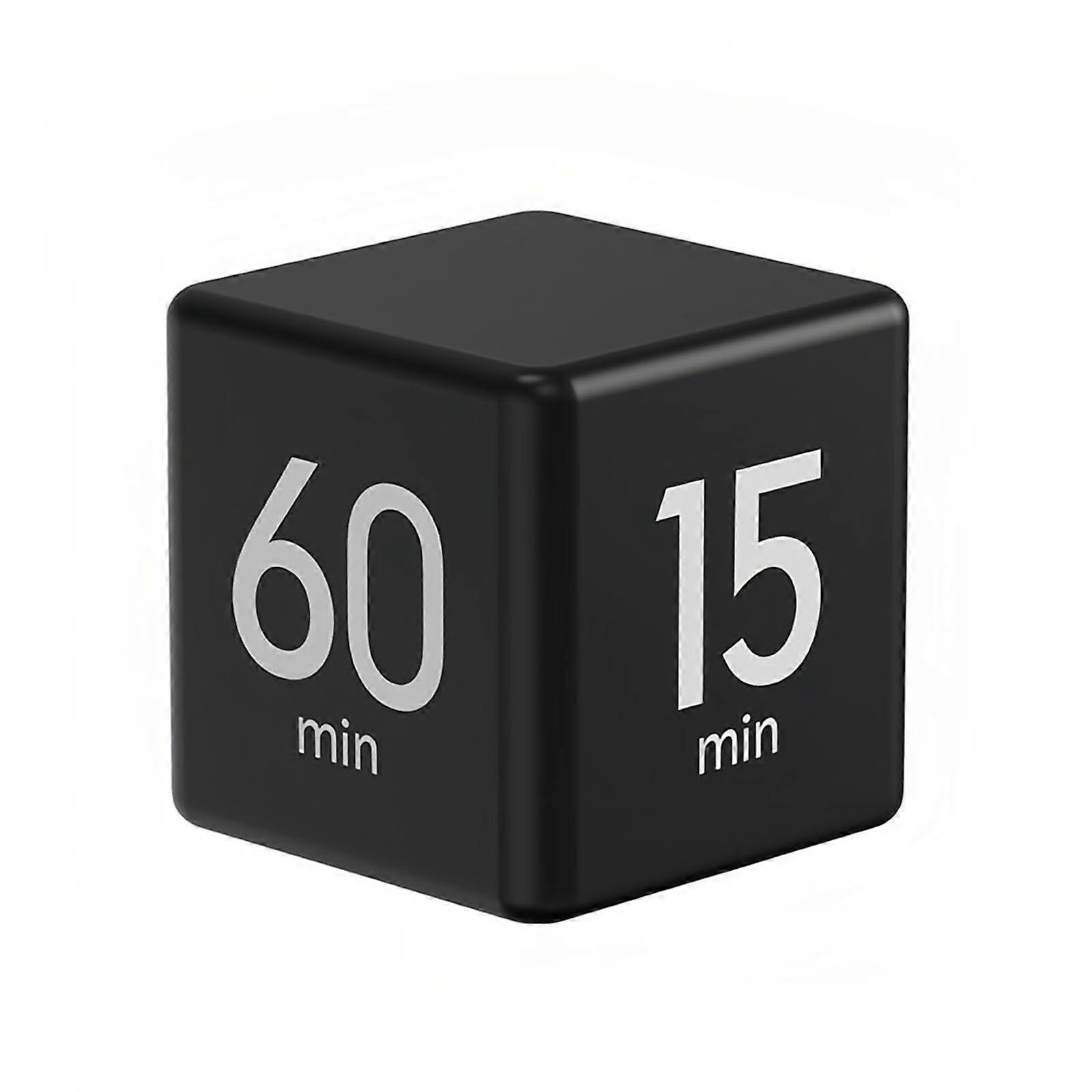Cube Timer Digital Countdown Flip Timer with Gravity Sensor LCD Display Adjustable Volume for Study Kitchen Office Black