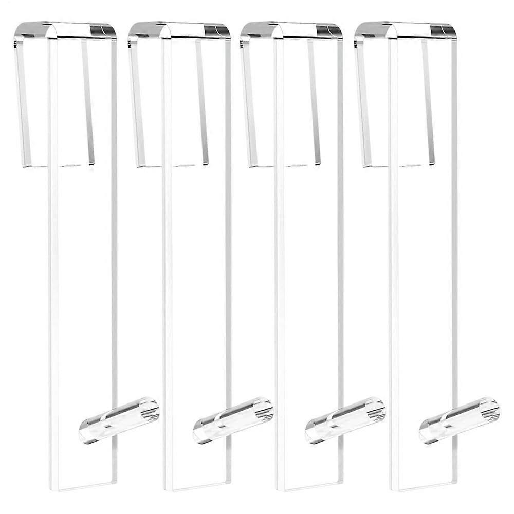 Bathroom Towel Hooks Acrylic 4 Pack No Drilling Removable Shower Door Hooks SpaceSaving Design