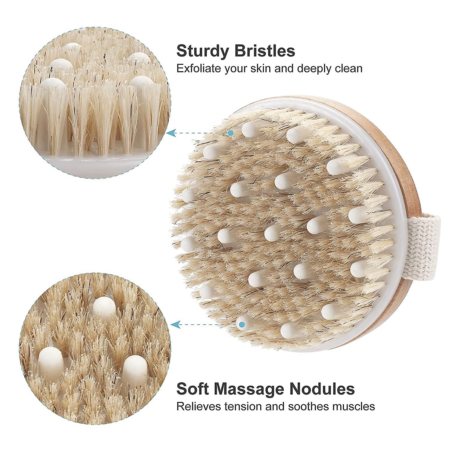 Lot De 2 Brosses Corps à Sec En Bambou - Exfoliation Et Stimulation De La Peau - Marque H&S Alliance - Neuf