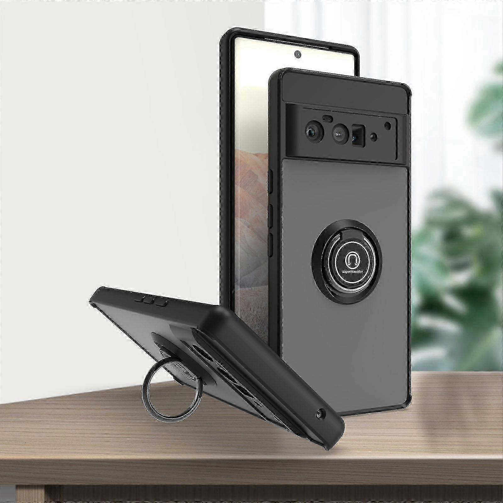 Case With Ring Kickstand Compatible With Google Pixel 7 Pro/pixel 7, Hard Pc+soft Tpu Bumper Shockproof Cover