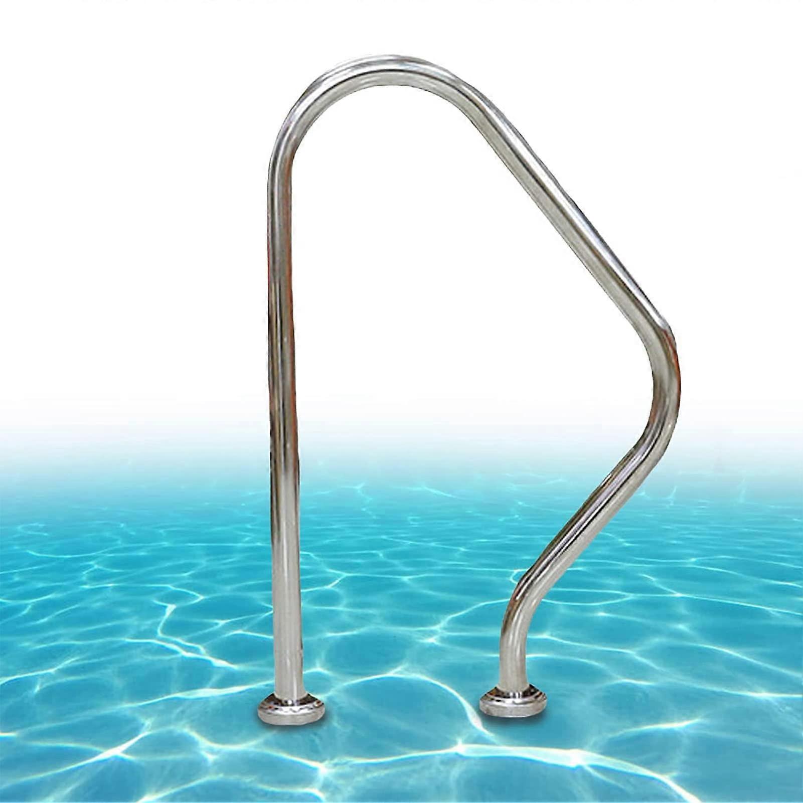 Stainless Steel Pool Handrail with RustResistant Finish for Stable Entry Support and Deck Mount
