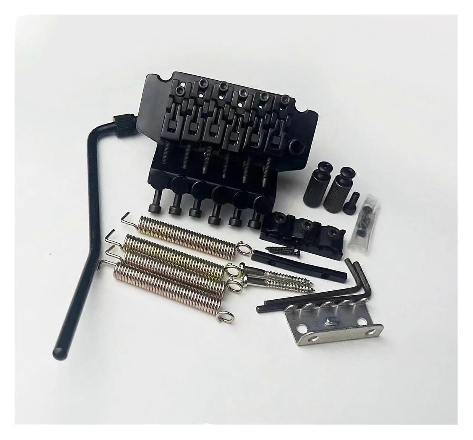 Double Locking Tremolo Bridge Kit with 43mm Locking Nut Black Guitar Vibrato Bridge System