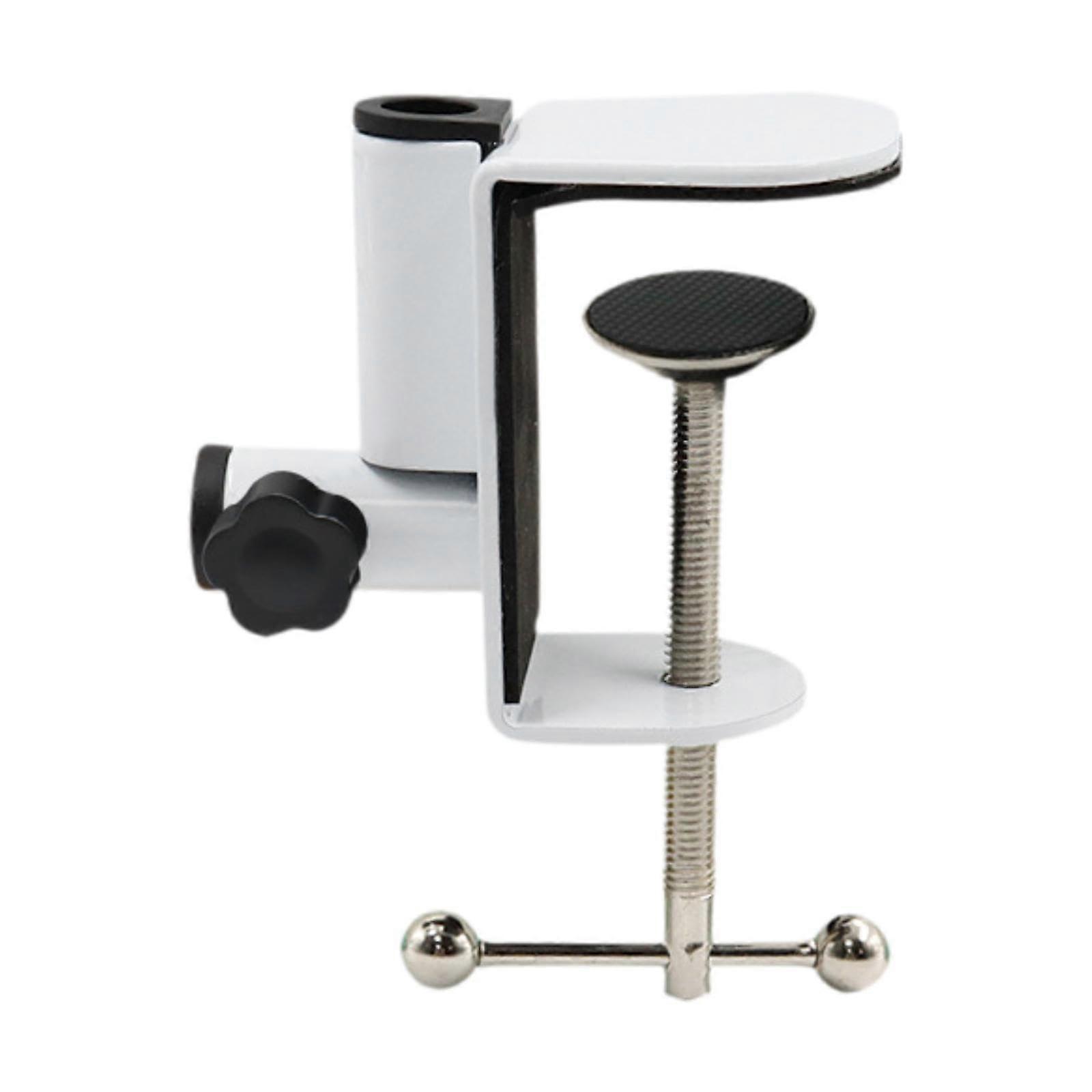 White Heavy Duty C Clamp Desk Mount with Adjustable Base for Lights and MultiAccessory Support