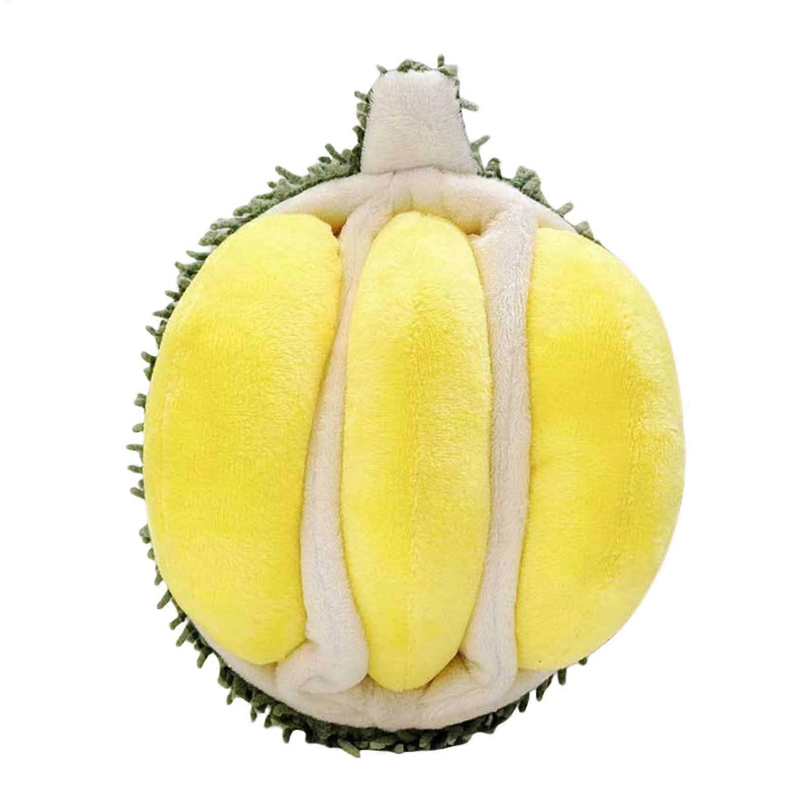 Durian Shaped Squeaky Dog Toy  Soft Plush Interactive Play for Small Medium Large Dogs