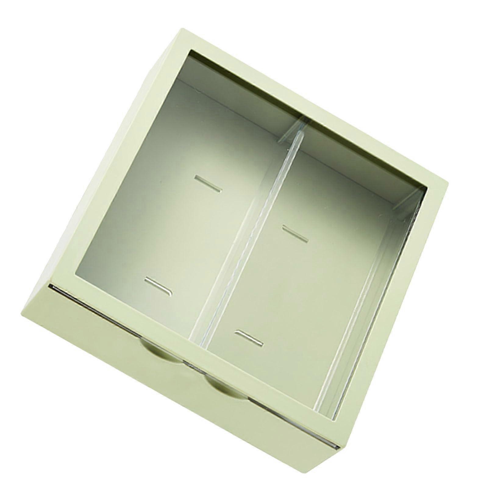Avocado Green Wall Mounted Display Case for Blind Box Figures, NoDrill DustProof Storage Rack