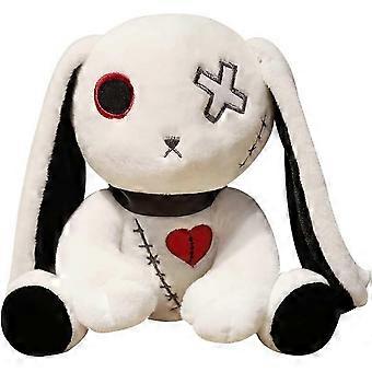 Freche Goth Plüsch Crazy Rabbit Füllung Ostern Kaninchen Tier Kissen Soft Rosa Kaninchen Umarmung Niedliche Kaninchen Plüschpuppe Geschenk, 10 Zoll (Weiß)