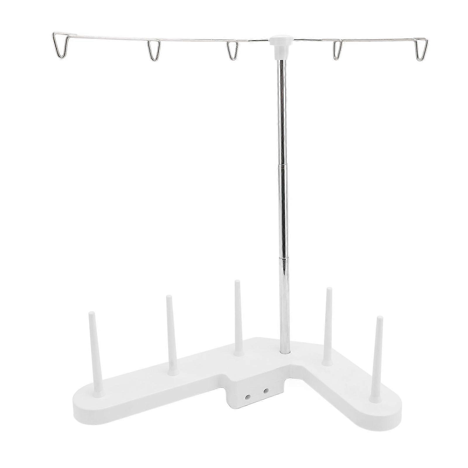 Thread Spool Stand with Adjustable Height, Rotating 5Spool Sewing Thread Holder for Quilting